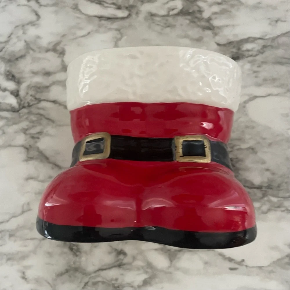 Santa’s Red Boots with black/gold buckles Planter Flower Pot By Pro Plants